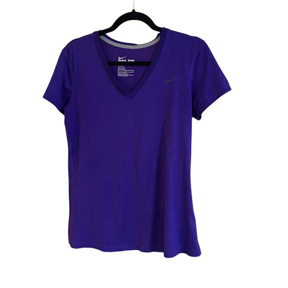 Nike Women’s Purple Dri-Fit Short Sleeve Athletic Shirt Size Medium - Picture 1 of 5
